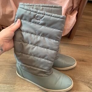 Lacoste Women's Quilted Gray Winter Boots